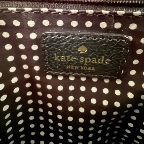 Kate Spade Black and Cream Leather Satchel Purse with Bow Accent - Picture 6 of 16